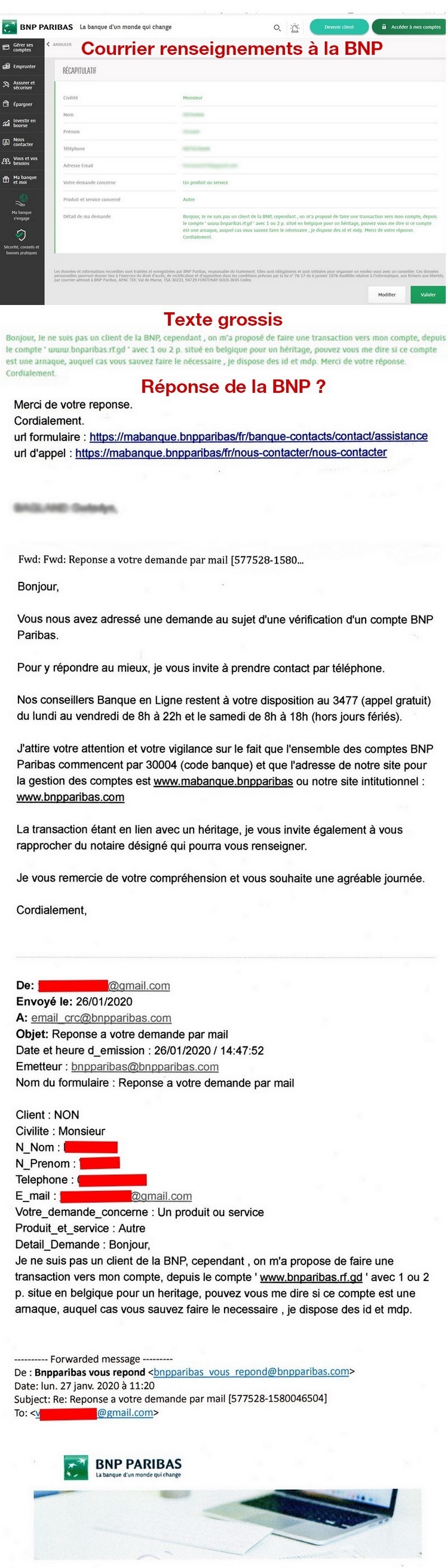 renseignement BNP